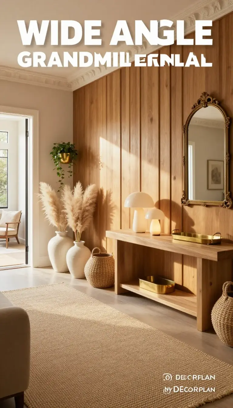 Breezy Grandmillennial Entryway with Fluted Wood & Brass Accents