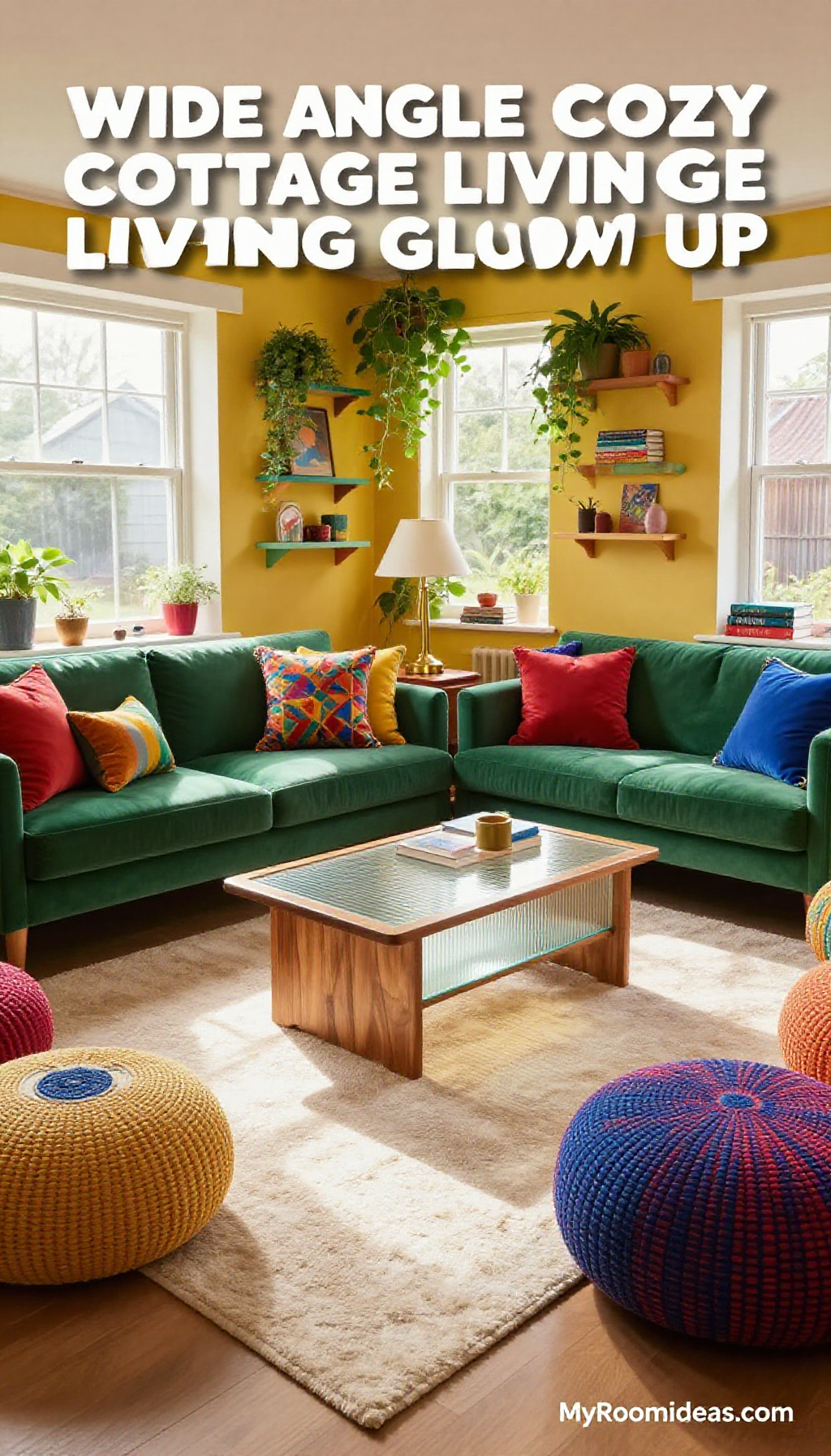 Cozy Cottage-Chic Small Living Room Glow-Up with Ribbed Glass Accents