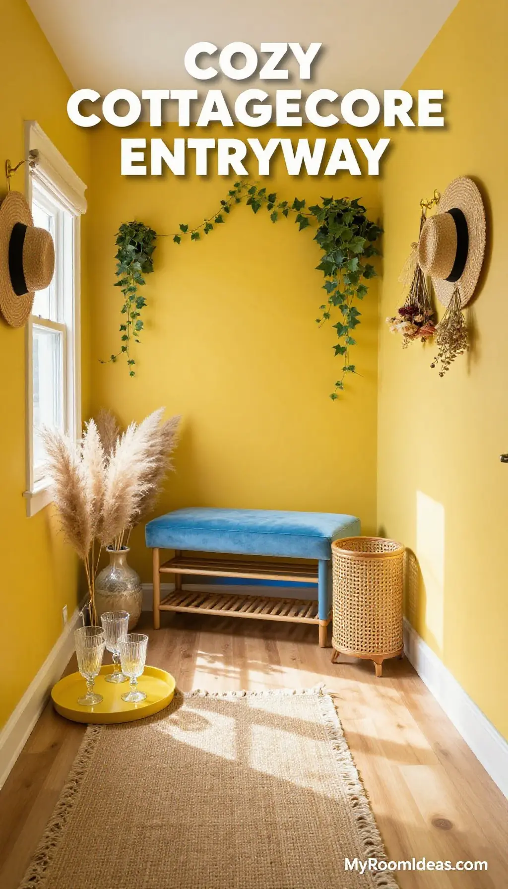 Cozy Cottagecore Entryway Transformation in a Dorm Room on a Budget