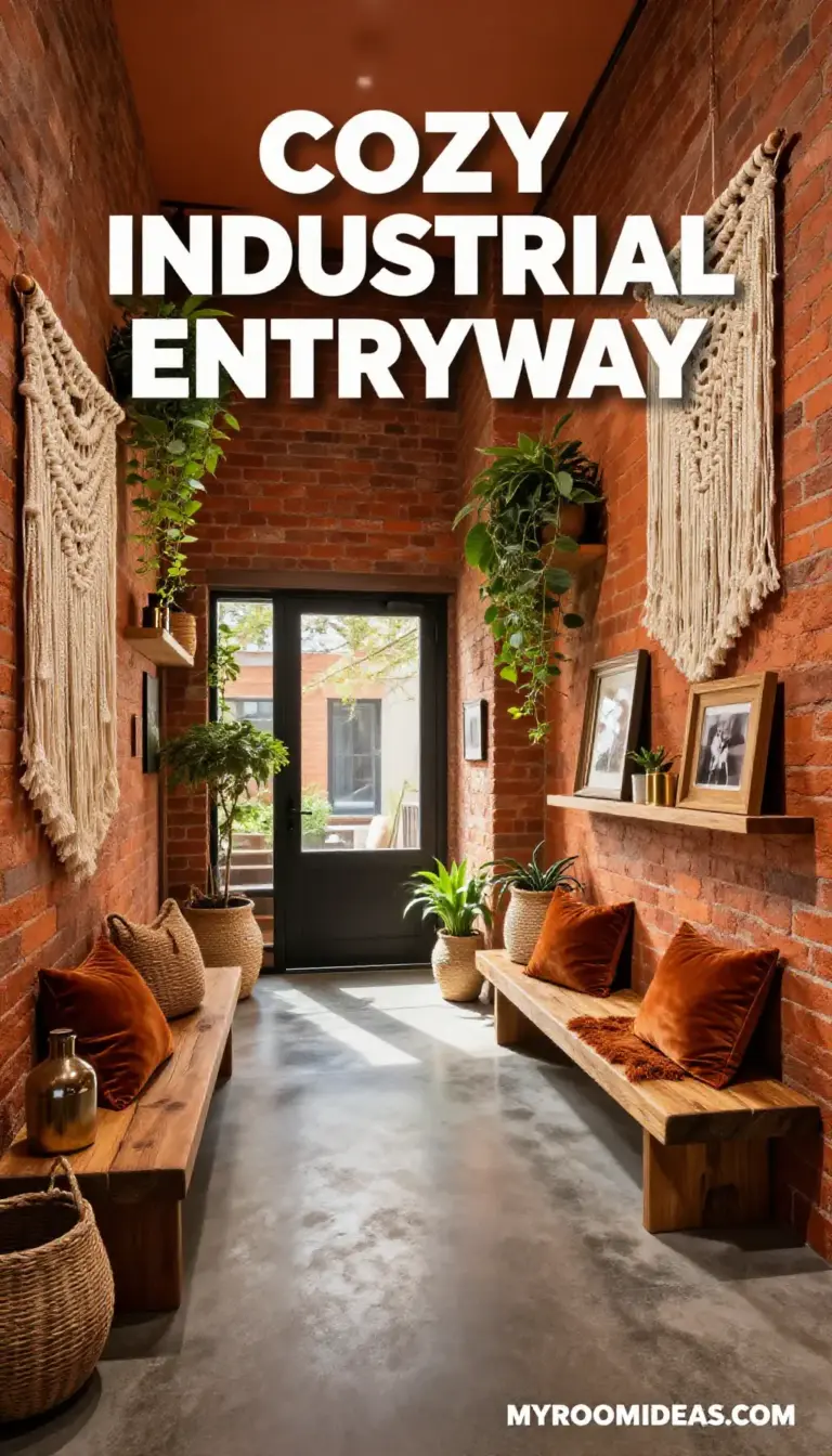 Cozy Industrial Entryway with Macramé Accents & Coastal Grandmother Vibes