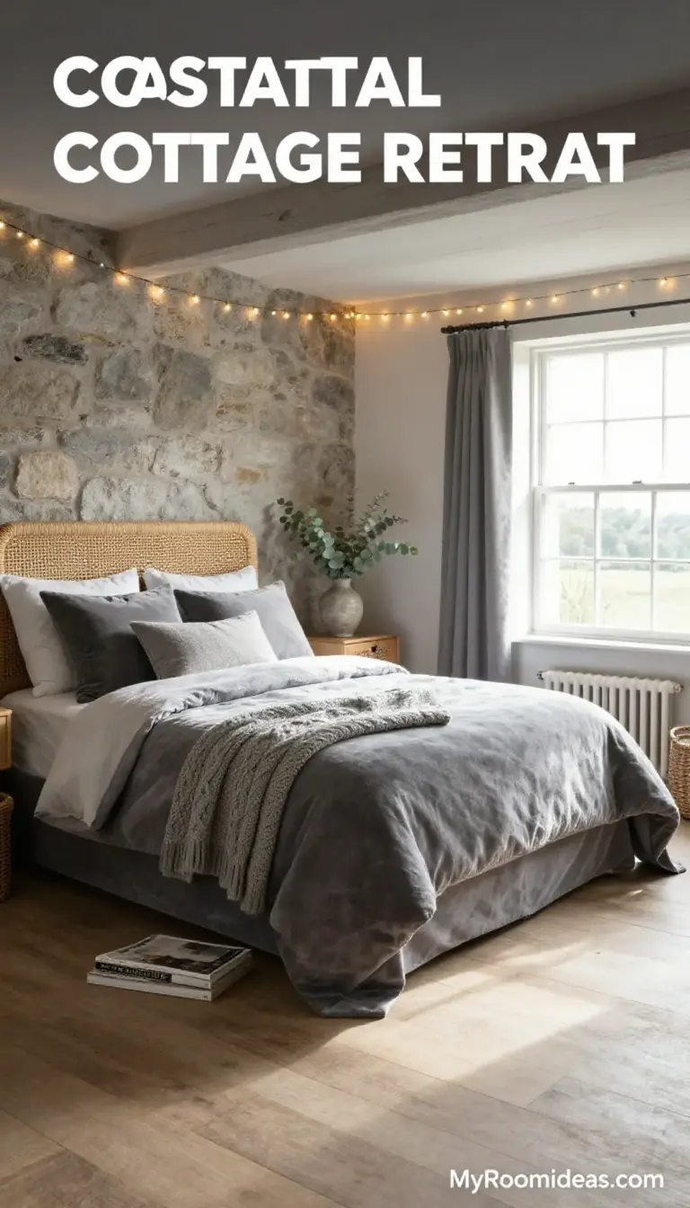 Serene Coastal Grandparent Bedroom Retreat with Handwoven Accents