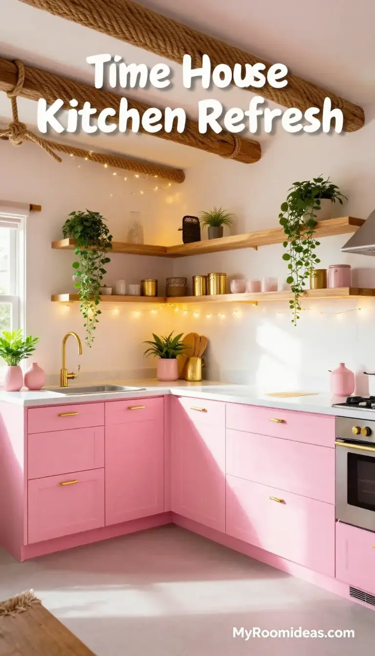 Tiny House Kitchen Refresh: Rope Accents & Glowing Fairy Lights (Clean Girl Approved!)